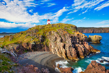 Lighthouse, Avalon Peninsula, Newfoundland - obrazy, fototapety, plakaty