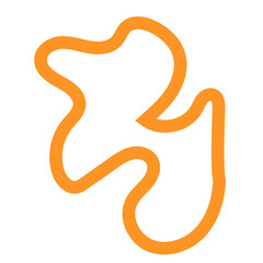 Orange Outline Abstract Shapes 