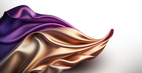 Purple and Gold Silk Fabric