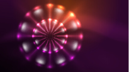 Circles with bright neon shiny light effects, abstract background wallpaper design