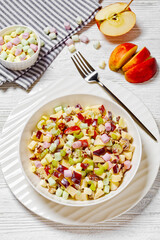 Sweet Apple Salad with celery, marshmallows, pecan
