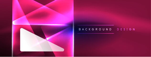 Neon lights hacking geometric background, virtual reality or artificial intelligence concept, cyberpunk geometric template for wallpaper, banner, presentation, background