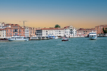 Obraz premium Spectacular view of Venice from the Water Grand Canal boat tour. Italy