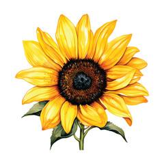 Sunflower watercolor 2d Illustration