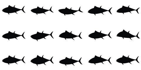 Tuna Fish silhouette vector eps 10