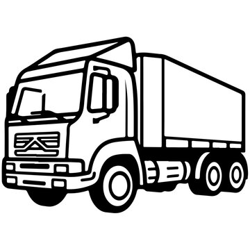 truck for logistics. outline vector. generative AI