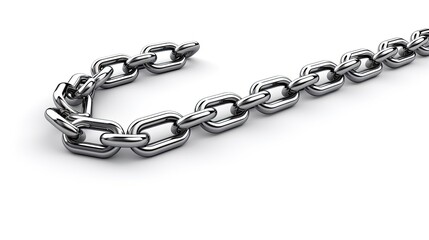 3d illustration of metal chain on isolated white background