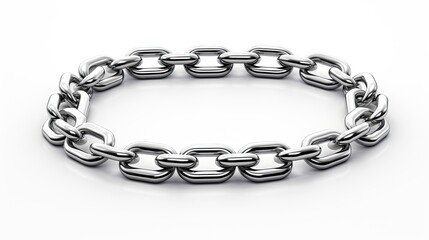Obraz premium 3d illustration of metal chain on isolated white background