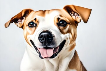 portrait of a golden retriever dog with white background generated by AI tool