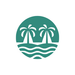 Fototapeta na wymiar simple summer beach sea clothing brand logo vector illustration template design