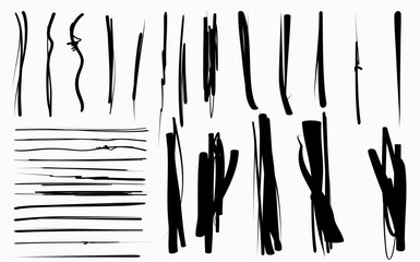 set scribble hand line, Underline markers collection. Vector illustration of scribble lines isolated on white background vector