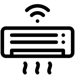 air conditioner control black outline icon