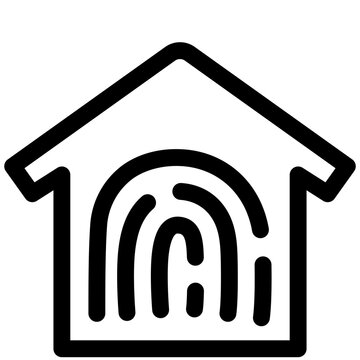 fingerprint security black outline icon
