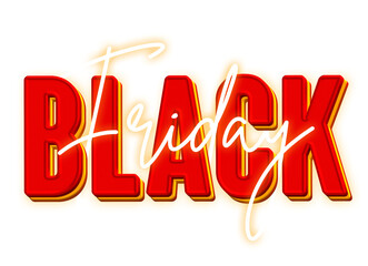 Black friday 3d text effect cutout