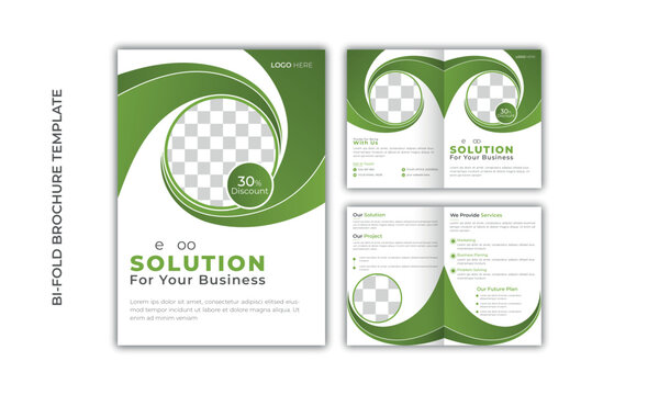 Professional creative bifold brochure template design for your business company,
