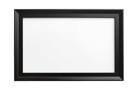 Black painting frame isolated on transparent background (PNG)