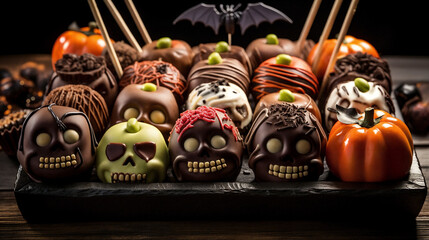 Table with festive Halloween sweets