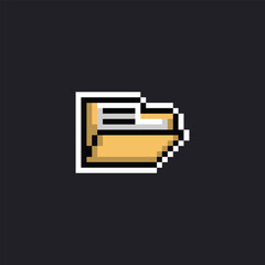 this is file icon in pixel art with simple color and black background this item good for presentations,stickers, icons, t shirt design,game asset,logo and your project.