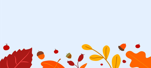 Vector.Frame.Autumn Banner.For Text.Sale.Happy Fall Seamless border. Fruits, vegetables with leaf hand drawn sketch isolated. Autumn vector illustration for wallpaper.Doodle. Harvest template for menu