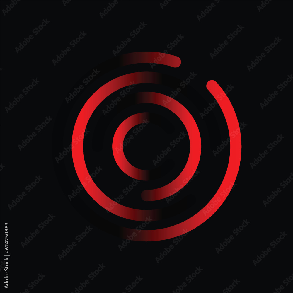Poster creative connection icon logo design. circular network data. geometric structure dot and line connec