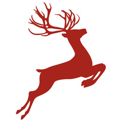 Red Reindeer Merry Christmas Icon