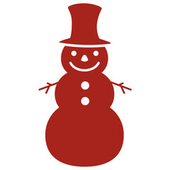 Red Snowman Merry Christmas Icon