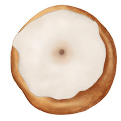 Donut with  vanilla glaze