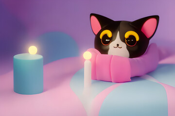Candles and Cats. Generative AI
