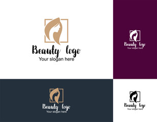 Woman hair salon with interesting colors logo design Premium Vector. part 2