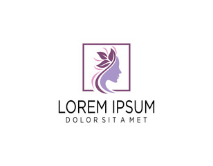 Beauty Woman Logo design with circle badge