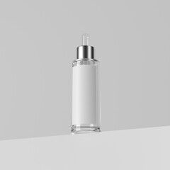 clear glass dropper bottle mockup with a place for design