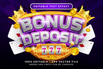 bonus deposit 3d text effect and editable text effect