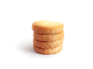 butter cookies isolated on white background