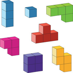 3D Colorful bricks