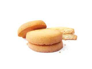 butter cookies isolated on white background