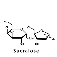 Sucralose structure formula flat style