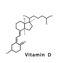 Vitamin D structure formula flat style