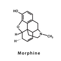 Morphine structure formula flat style