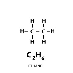 Ethane structure formula flat style