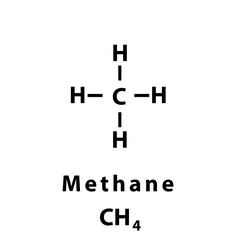 Metane structure formula flat style