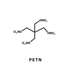 PETN structure formula flat style