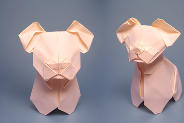 Fototapeta na wymiar Dog Origami