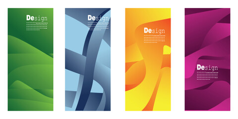 Set rollup banner template creative design, abstract gradient background, suitable for cover, poster, website, business brochure, flyer, design vertical template, cover, presentation