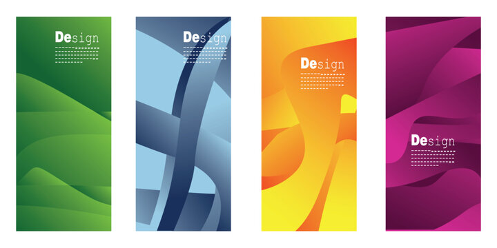 Set rollup banner template creative design, abstract gradient background, suitable for cover, poster, website, business brochure, flyer, design vertical template, cover, presentation