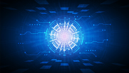 Fototapeta premium technology background with hi-tech digital data