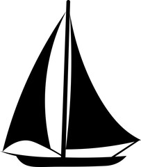 Sailing Boat Silhouette Illustration Vector