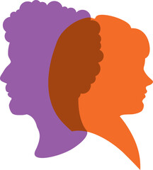 Male female head intersect