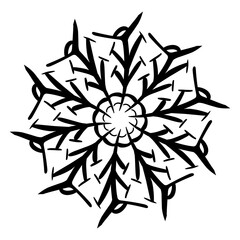 Illustration of snow crystal shape design