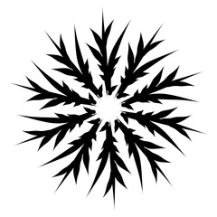 Illustration of snow crystal shape design. Perfect for winter-themed logos, icons, stickers, website elements. 