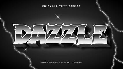 3d editable text effect with lightning background